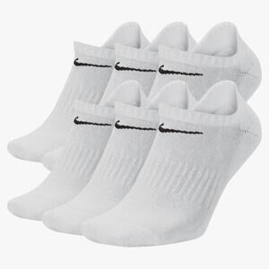 NWT Nike Unisex Everyday Cushioned Training No-Show Socks (6 Pairs) White, Small